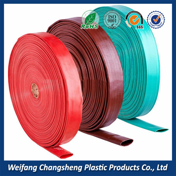 pvc lay flat soft pipe manufacturer with different color and size